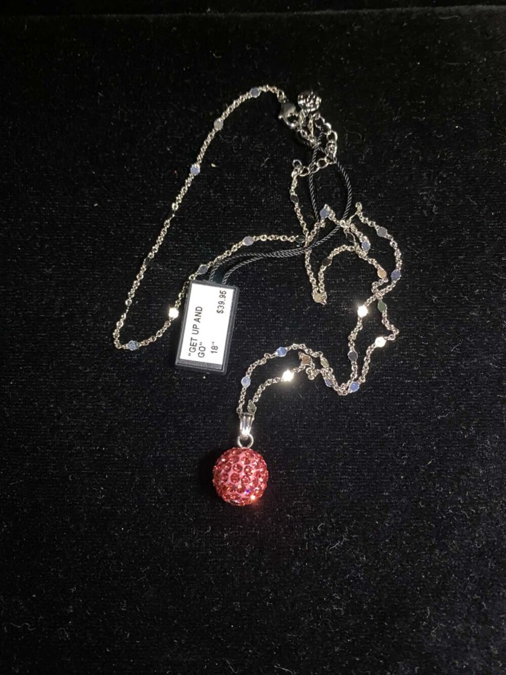 Fifth Avenue Swarovski Crystal Ball pendant and chain